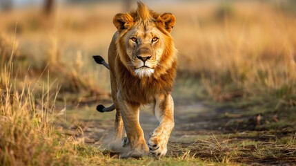 running lion