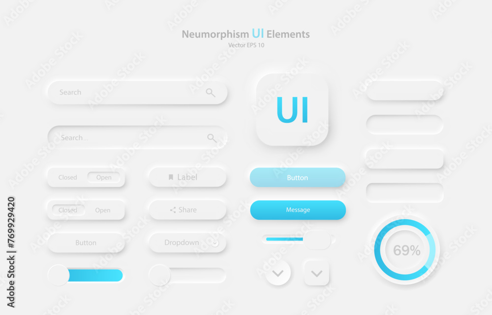 Poster a collection of user interface elements for a mobile application. a set of icons for user interface 