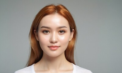 Young asian female with beautiful healthy skin portrait