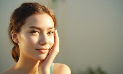 Young asian female with beautiful healthy skin portrait - 769931285