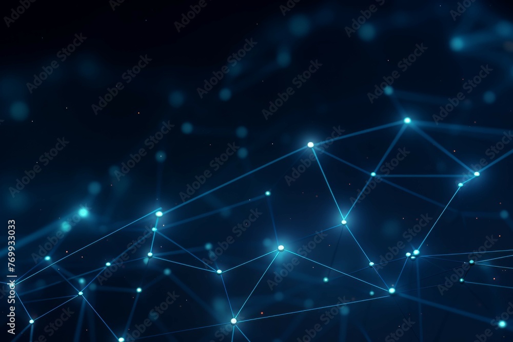 Wall mural connected lines and dots abstract background