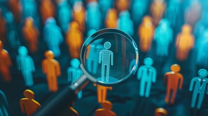 HRM or Human Resource Management, manager icon which is among staff icons for human development recruitment leadership and customer target, resume, interview.