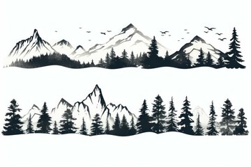 mountain silhouettes svg