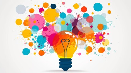 Colorful Lightbulb Moments: Bubble Up with Brilliant Ideas - obrazy, fototapety, plakaty