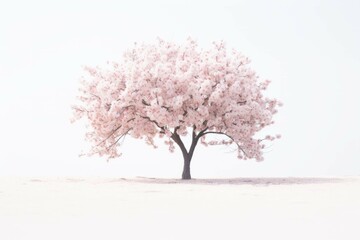 a white flowering tree and white background