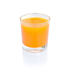 orange juice in glass isolated on white background, This has clipping path.