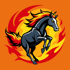 Obraz premium horse, animal, vector, stallion, illustration, farm, 