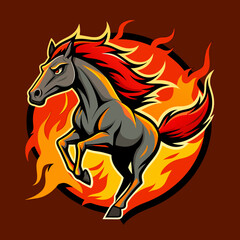 horse, animal, vector, stallion, illustration, farm, 