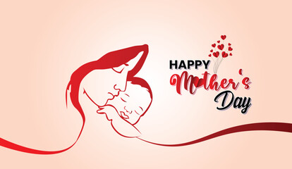 Obraz na płótnie Canvas Happy Mother's day hearts greeting i love you mom luxury vector