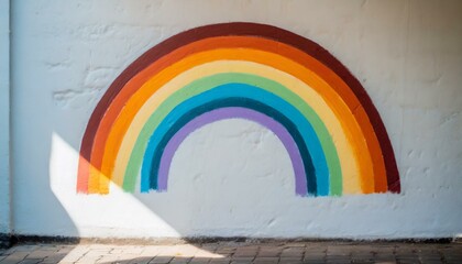  rainbow painted on a wall