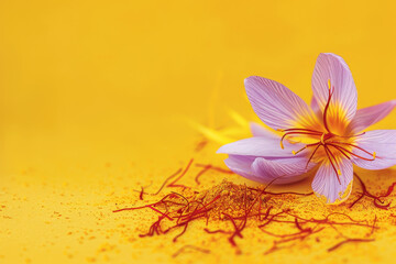 Fototapeta na wymiar A flower with a yellow background