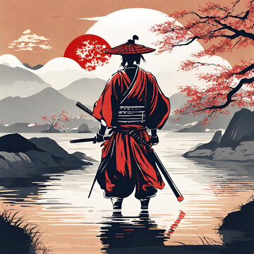 samurai Japanese landscape pictures ancient scenery