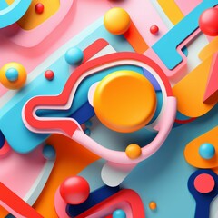 Obraz premium AI generated abstract pattern with vibrant colors and geometric shapes