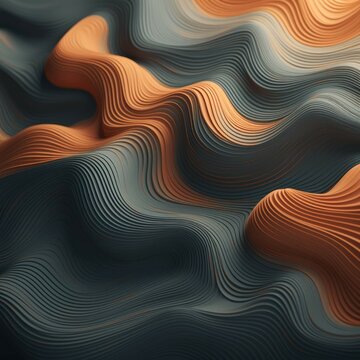 AI-generated Abstract Pattern With Flowing Lines And Muted Colors