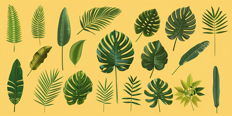 Leaf illustration yellow background