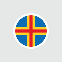 Flag of Aland Islands. Aland blue flag with a red and yellow cross. State symbol of the autonomous province of Aland.