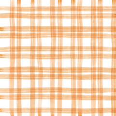 Gold Orange Plaid Gingham Check Hand Drawn Background Overlay