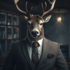 Elk in a suit