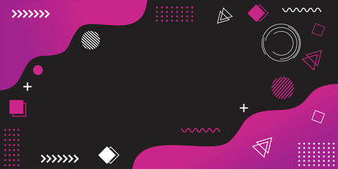 Flat geometric purple and black background