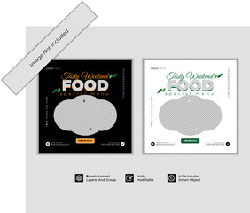 Delicious food menu social media post template design