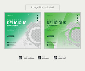 Delicious food menu social media post template design