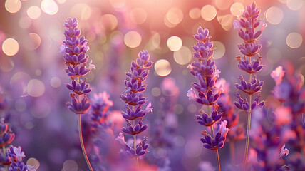 An atmospheric, defocused background in a cool periwinkle, with gentle lilac bokeh lights, evoking...