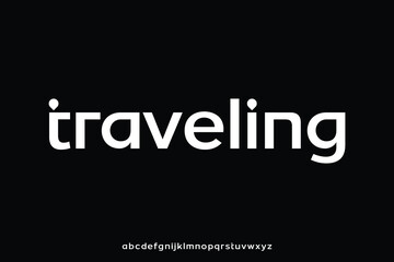 Modern clean traveling sans serif alphabet display font vector