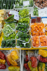 Fresh vegetables  to sale at the municipal market of Braganca Paulista, Sao Paulo state, Brazil