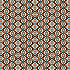 Mid Century Modern Seventies Style Orange And Blue Pattern