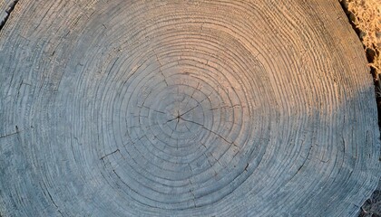 detailed blue cut wood tree background with circle growth rings pattern