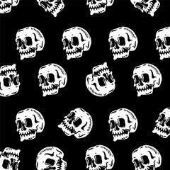 pattern skull cartoon black white illustration