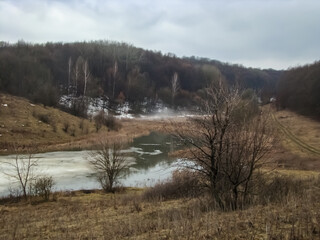 The beginning of spring in the countryside. The month of April.