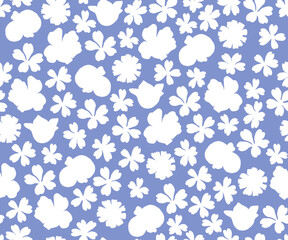 Blue White Floral Pattern Background