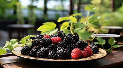 Assorted fresh berries preserves displayed in a vibrant and bountiful garden setting