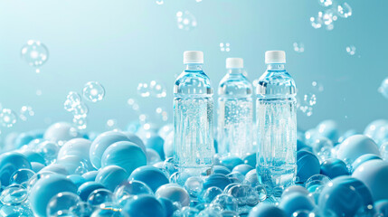 Sparkling Water Bottles and Spheres