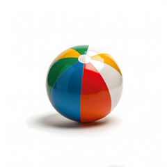 Beach ball bounce isolated on white background, minimalism, png
