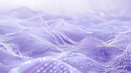Gordijnen A serene landscape of soft lavender dots, gently undulating across the canvas. Interwoven with these are delicate, silvery lines, creating a texture that resembles fine lace.  © Ibad