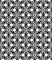Black and white seamless abstract pattern. Background and backdrop. Grayscale ornamental design.