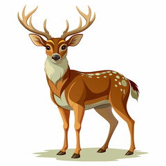 deer, animal, reindeer, vector, cartoon, isolated, 