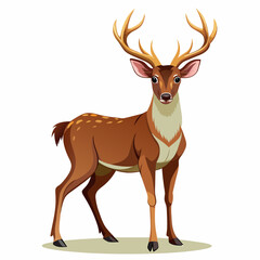 Obraz premium deer, animal, reindeer, vector, cartoon, isolated, 