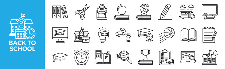 Back to School icon set for design elements