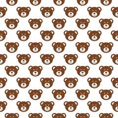 Obraz premium Simple head teddy bear icon seamless pattern