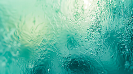Frosted glass with a structure in light shades of green and blue with a delicate texture and a blurred appearance. - obrazy, fototapety, plakaty
