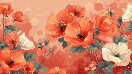 Vibrant Floral Wallpaper Design