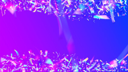 Iridescent Glitter. Cristal Poster. Glare Texture. Disco Surprise Cristals. Blue Laser Sparkle. Neon Confetti. Digital Dust. Hologram Background. Purple Iridescent Glitter