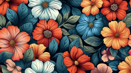 Colorful Floral Pattern Background