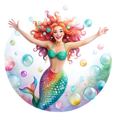 Obraz na płótnie Canvas mermaid and underwater scene