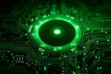 green futuristic electronic circuit technology background