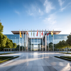 Splendid Showcase of Modern Government Building Architecture contrasting Classic & Contemporary Elements