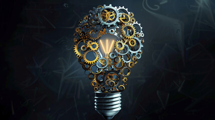 Illustration of a Creative Gear Light Bulb